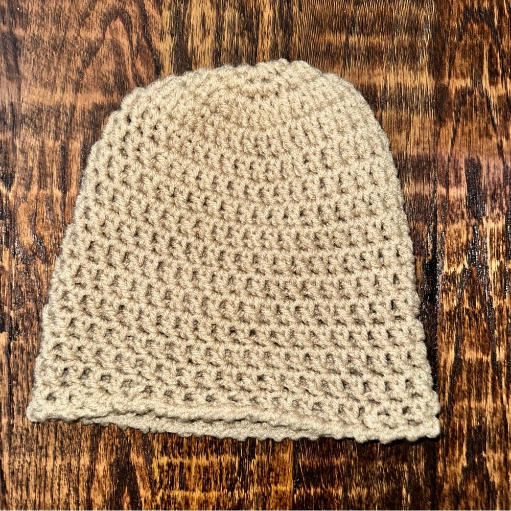 Beige Crochet Beanie